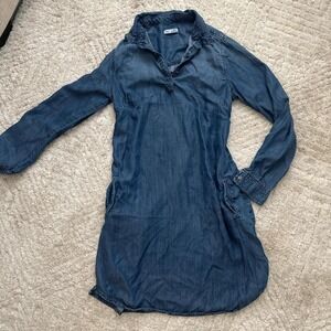 Dex chambray Blue denim dress with pockets